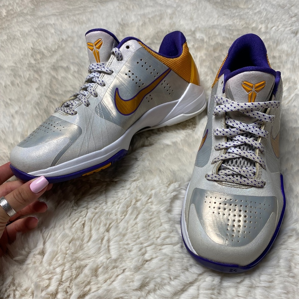 Nike Zoom Kobe 5 Del Sol 5.5Y Lakers Home 2009 HTF 386647-100